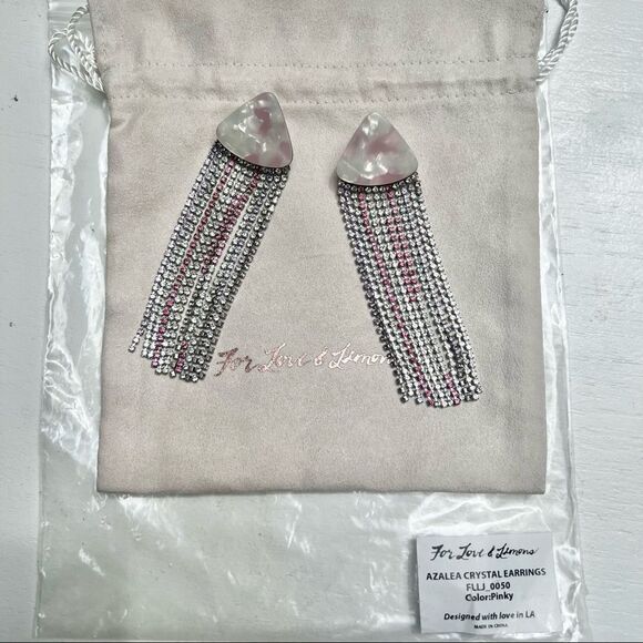 For Love and Lemons Earrings AZALEA CRYSTAL in Pinky MSRP $158 - Picture 2 of 5